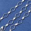 Handmade Brass Pave Clear Cubic Zirconia Rhombus Link Chains CHC-G027-01S-1