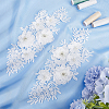 Flower Pattern Polyester Embroidered Lace Appliques DIY-WH0308-455B-4