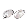 Electroplate Natural Paua Shell Pendants SSHEL-Q100-15P-2