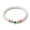 Polymer Clay Heishi Surfer Stretch Bracelet BJEW-JB09641-3