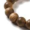 12mm Round Wood Beaded Stretch Bracelets BJEW-B080-10D-2