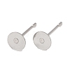 Tarnish Resistant 316 Surgical Stainless Steel Flat Round Blank Peg Stud Earring Settings STAS-R073-05-3