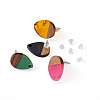 Craftdady Resin & Walnut Wood Stud Earring Findings MAK-CD0001-02-11