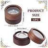 Column Wood Finger Rings Box with Acrylic Visible Window CON-WH0089-17B-2
