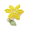 Glass Seed Beaded Flower Pendants PALLOY-TA00345-04-4