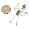 Christmas Glass Seed Elfin Beaded Big Pendants PALLOY-MZ01040-01-2