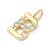 Brass Micro Pave Clear Cubic Zirconia Pendants KK-I476-01G-B-2