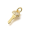 Brass Micro Pave Clear Cubic Zirconia Pendants KK-D255-06G-2