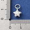 925 Sterling Silver Textured Star Charms with Jump Rings STER-H118-06S-3
