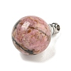 Natural Rhodonite Perfume Bottle Pendants G-K338-22P-04-2