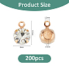 200Pcs Brass & Glass Pendants FIND-FH0011-98A-2