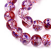 Baking Painted Transparent Glass Bead Strands DGLA-R053-02G-3