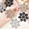 Fingerinspire Christmas Snowflake Rhinestone Patches DIY-FG0001-72-3