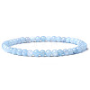 4mm Round Natural Aquamarine Beads Bracelet for Men KG3069-23-1