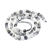 Natural Tourmalinated Quartz/Black Rutilated Quartz Beads Strands G-D0001-14-2