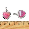 Dyed Natural Camellia Banded Agate Pendants G-C114-03P-19-3