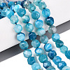 Dyed Natural Banded Agate Beads Strands G-G203-08B-1