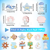 120Pcs 12 Styles Sandbeach Theme Opaque Resin Cabochons CRES-SC0002-98-2