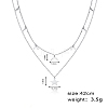 Elegant Double-layer Stainless Steel Moon Star Pendant Necklaces for Women LZ1319-2-2