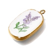 Fruit & Floral & Animals Printed Handmade Porcelain Pendants X-STAS-Z207-01G-02-2
