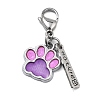 Dog Paw Print Alloy Enamel Pendant Decoration HJEW-JM02495-3