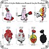 12Pcs 6 Styles Halloween Printed Acrylic Pendants SACR-CJ0001-70-2