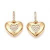 Valentine's Day Brass Micro Pave Clear Cubic Zirconia Pendants KK-T080-54G-1