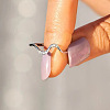 Wave Shaped Brass Micro Pave Clear Cubic Zirconia Finger Rings FS-WG385C2-05-2