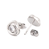 Flower 304 Stainless Steel Rhinestone Stud Earrings for Women EJEW-E311-05P-2