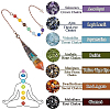 SUNNYCLUE 1Pc Natural Chakra Gemstone Dowsing Pendulums AJEW-SC0002-31R-5