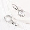 Valentine's Day Heart Brass & Glass Hoop Earrings EJEW-Z164-23P-03-3