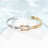Duo Tone 304 Stainless Steel Knot Open Cuff Bangles for Women SA-CBA2192-05GP-01-2