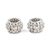 Brass Micro Pave Clear Cubic Zirconia European Beads CU-CBA6A75-16P-1