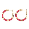 PVD Vacuum Plating 201 Stainless Steel Enamel Hoop Earrings for Women EJEW-B016-33G-4