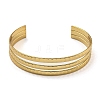 PVD Vacuum Plating 202 Stainless Steel Multi-strand Open Cuff Bangles for Women BJEW-M317-07B-G-2