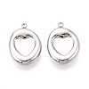 304 Stainless Steel Pendant Cabochon Settings STAS-T075-24P-1
