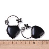 Natural Obsidian Heart Big Pendants G-B073-03R-05-3