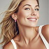 5 Pairs 5 Color 316 Stainless Steel Enamel Ring Hoop Earrings EJEW-DC0001-39B-6