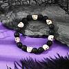 Natural Lava Rock & Synthetic Turquoise Beads Stretch Bracelets for Men BJEW-JB12131-01-1