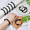 12Pcs Square with Cross Alloy Braided Bead Bracelets BJEW-DC0001-18-3