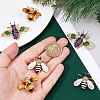 6Pcs 3 Styles Bees Enamel Pins JEWB-FH0002-58-3