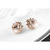 Beetle Real 18K Rose Gold Plated Fashion Eco-Friendly Alloy Stud Earrings EJEW-AA00106-RG-2