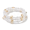Glass & ABS Plastic Imitation Pearl Beaded Multi-srand Bracelets BJEW-JB12321-01-2