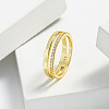 Simple Style 925 Sterling Silver Micro Pave Clear Cubic Zirconia Finger Rings WG5B003-05-1