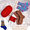 8Pcs 4 Styles Wood Sock Blockers for Knitting TOOL-NB0002-11-5