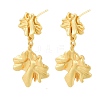 Brass Twist Tree Dangle Stud Earrings for Women EJEW-F291-01G-2