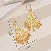 Vintage Square with Teardrop Brass Chandelier Earrings TW9554-3