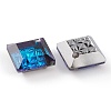 Embossed Glass Rhinestone Pendants GLAA-J101-03A-001BB-4