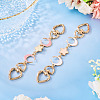 2Pcs 2 Colors Alloy White and Red Enamel Moon Star Bag Extender Chains HJEW-TAC0137-5