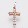 Brass Micro Pave Cubic Zirconia Pendants ZIRC-F083-008RG-RS-1